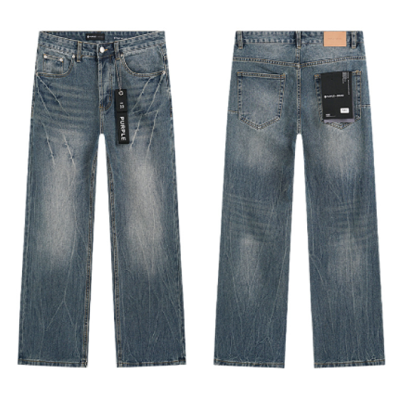 Light Blue Washed Wide-Leg Denim Jeans